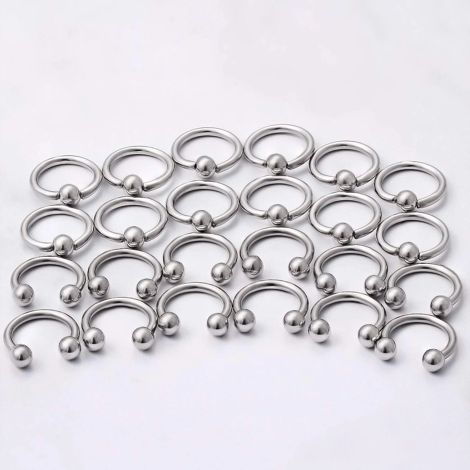 Kridzisw 14G Septum Nose Rings Eyebrow lip Rings Lobe Earrings Hoop 316L Surgical Steel Cartilage Helix Tragus Rook Daith Earrings Hoops Piercing Jewelry for Women Men 8mm 10mm 12mm 14mm 16mm 19mm