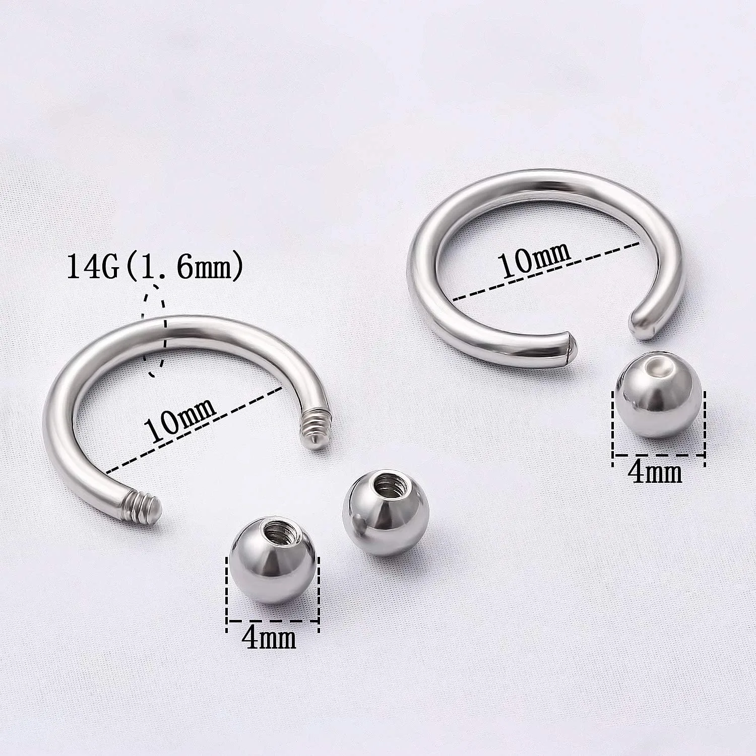 Kridzisw 14G Septum Nose Rings Eyebrow lip Rings Lobe Earrings Hoop 316L Surgical Steel Cartilage Helix Tragus Rook Daith Earrings Hoops Piercing Jewelry for Women Men 8mm 10mm 12mm 14mm 16mm 19mm