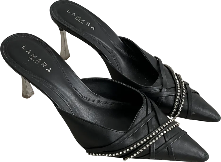 Lamara Black Zola Heeled Mule UK 5 EU 38 