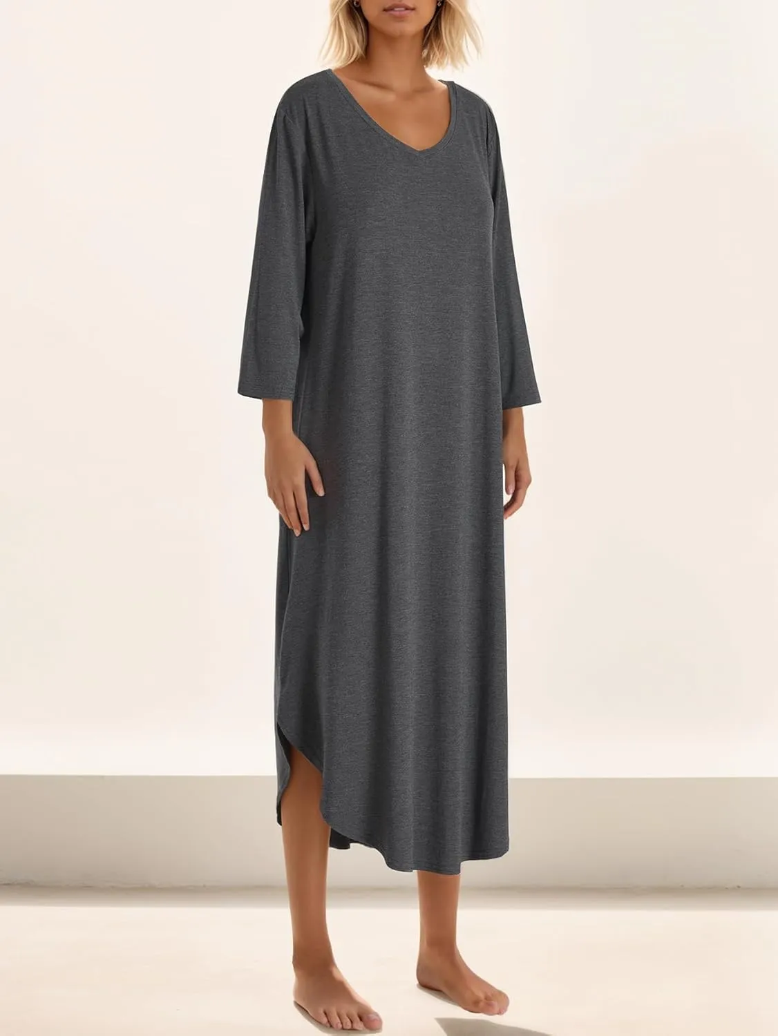Latuza Women's Bamboo Viscose Nightgown Soft Long Sleepshirt