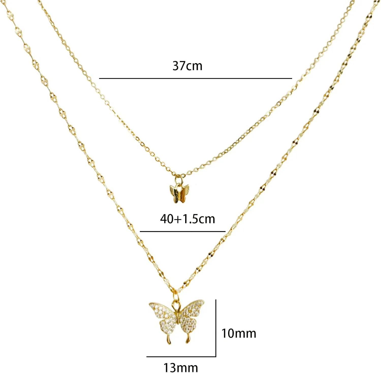 Layered Butterfly Necklaces for Women,Dainty Gold Layering Butterfly Pendant Necklace Layered Butterfly Necklaces Gifts