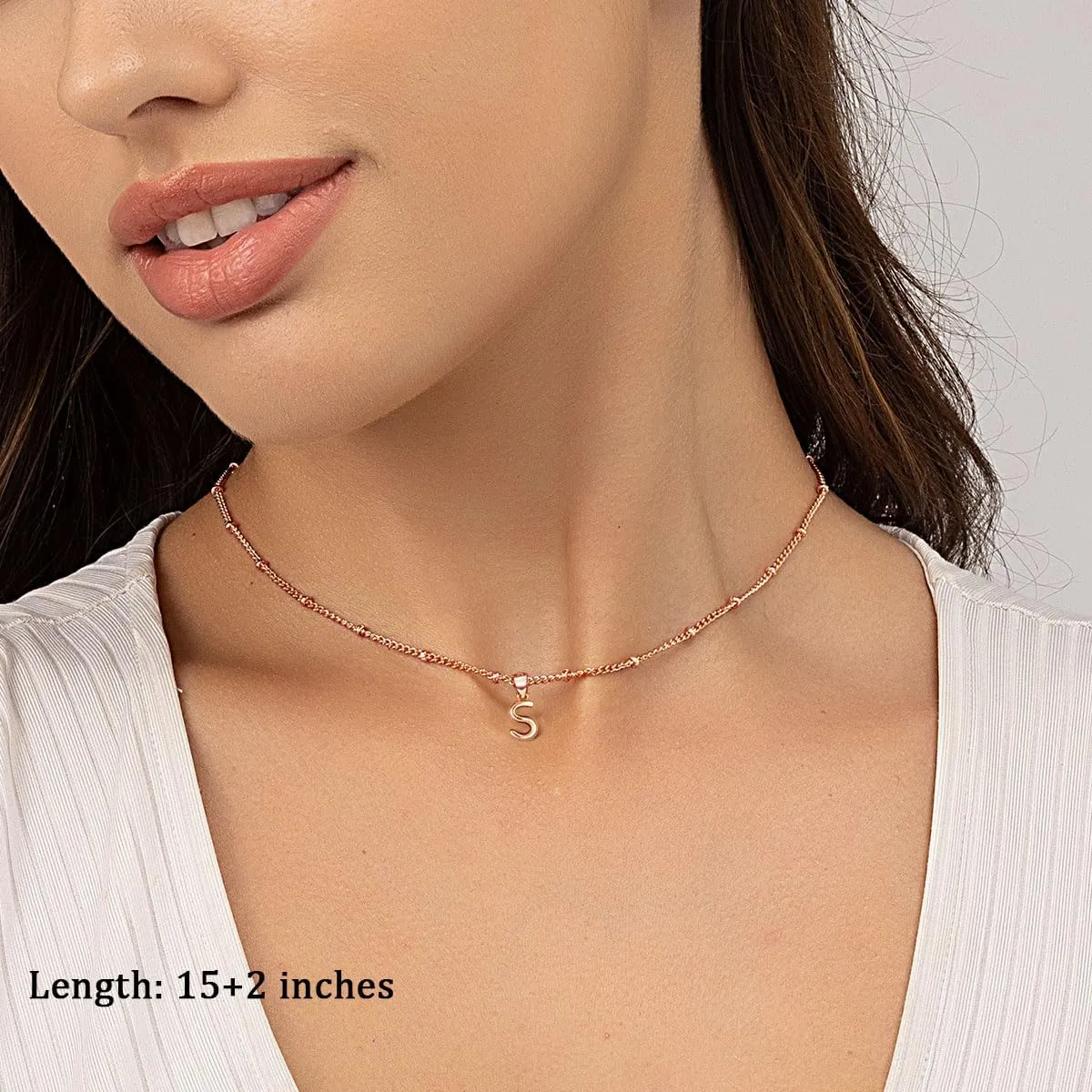Layered Heart Necklaces for Women, 14k Gold Plated Layering Cubic Zirconia Heart Pendant Initial A-Z Choker Necklaces, Adjustable Chain Necklaces Jewelry Gift for Women Wife Mom
