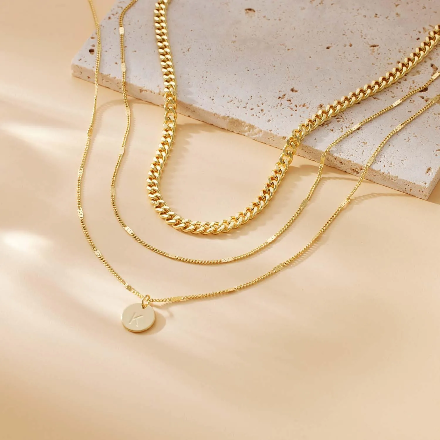 Layered Initial Necklaces for Women 14K Gold Plated Letter A-Z Pendant Necklace Cute Choker Necklace for Women Stackable Necklaces Name Necklaces Jewelry Gifts for Women Trendy