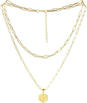Layered Necklaces for Women Dainty Gold Necklace for Women,Gold Plated Stackable Layering Chains Initial Letter Pendants Christmas Jewelry Gifts for Her Gold Plated Sterling Silver