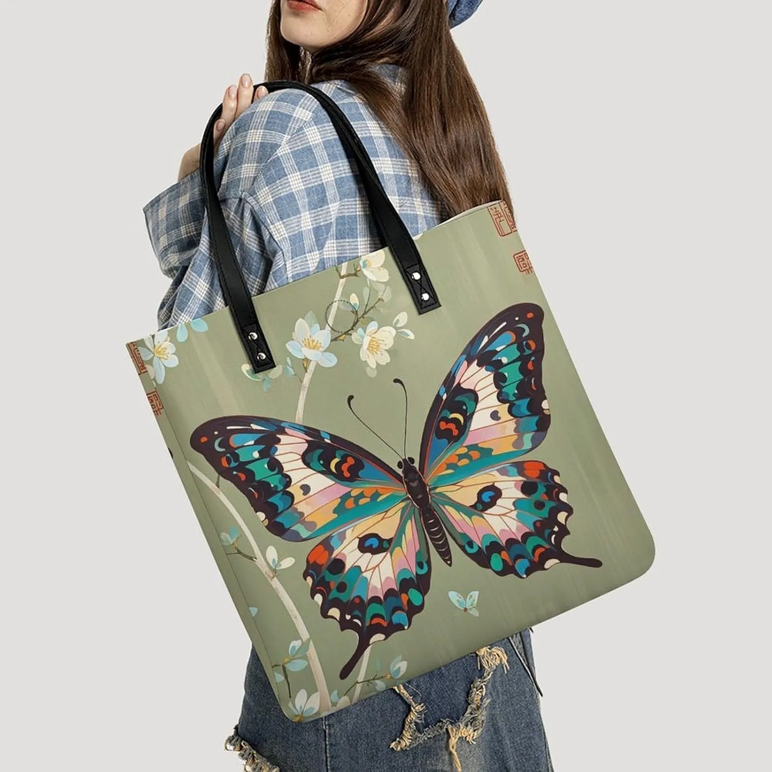 Leather Handbag for Women Tote Bag with Magnetic Buckle Flag of Mexico Crossbody Bag Shoulder Bags