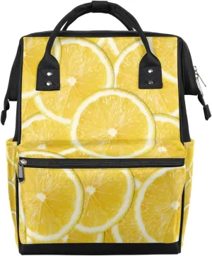 Lemon Lemon Diaper Bag Tote Large Capacity Waterproof with Adjustable Shoulder Strap and Pram Straps Mommy Bag for Hospital Beach Weekender Travel