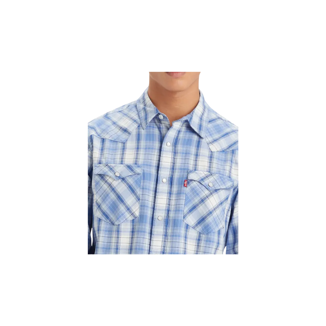 Levi Strauss Men's Classic Western Blue Shirt