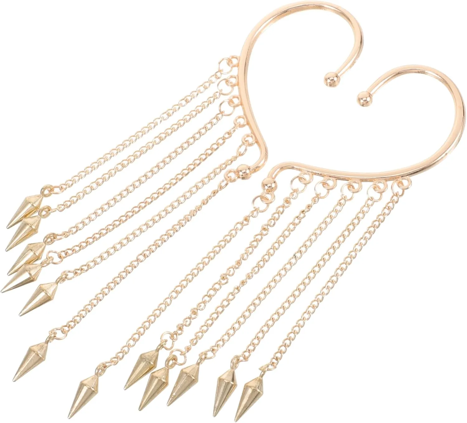 LIFKOME Trendy Tassel Chain Earrings for Women Full Ear Cuff Earring Cuffs Non Piercing for Teen
