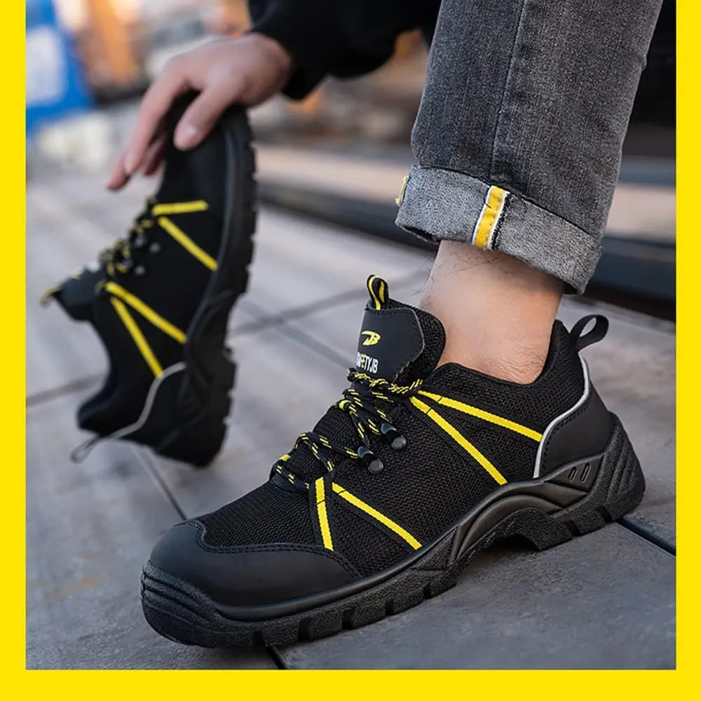 Lightweight Work Safety Sneakers,Work Shoes Provides a Comfortable, Breathable, Long-Term Foot Experience with Flying Woven Upper Material,