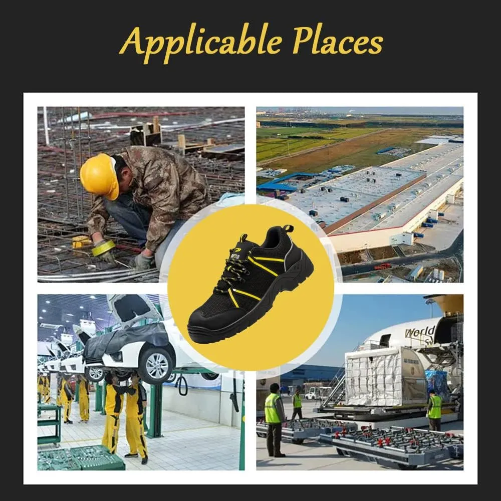 Lightweight Work Safety Sneakers,Work Shoes Provides a Comfortable, Breathable, Long-Term Foot Experience with Flying Woven Upper Material,