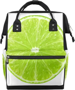 Lime Isolated Diaper Bag Tote Large Capacity Waterproof with Adjustable Shoulder Strap and Pram Straps Mommy Bag for Hospital Beach Weekender Travel