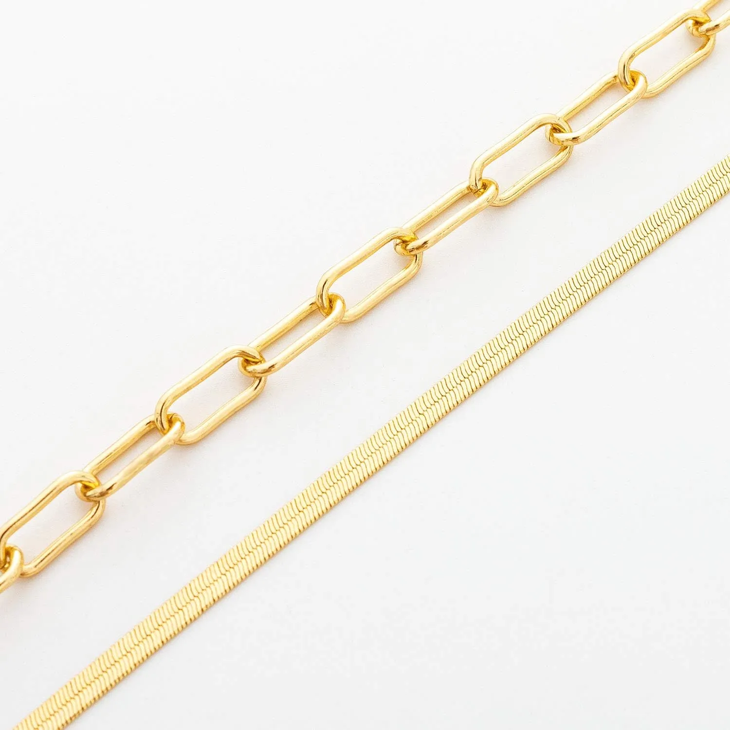 Link Layered Necklace Gold Layering Paperclip Chain Choker for Women