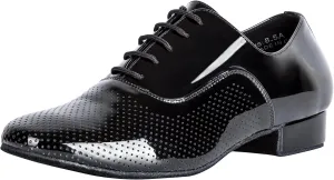 Linodes Breathable Men's Latin Dance Shoes 1 Inch Leather Sole Ballroom Salsa Tango Waltz Character Shoe