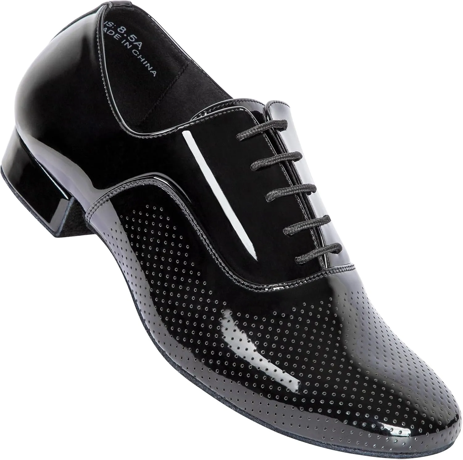 Linodes Breathable Men's Latin Dance Shoes 1 Inch Leather Sole Ballroom Salsa Tango Waltz Character Shoe