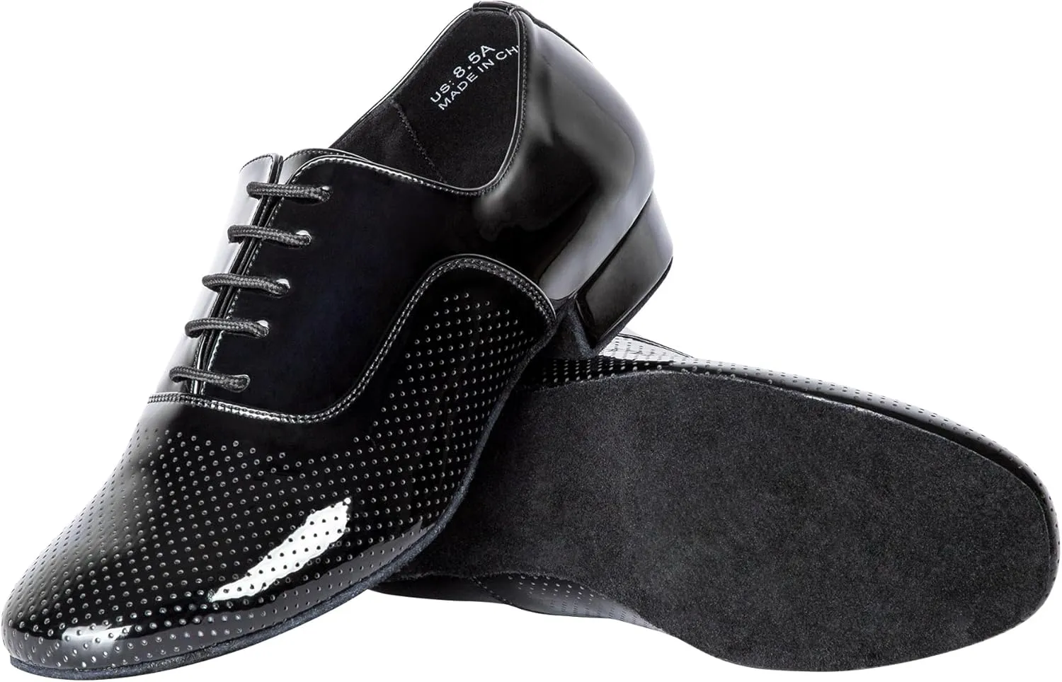 Linodes Breathable Men's Latin Dance Shoes 1 Inch Leather Sole Ballroom Salsa Tango Waltz Character Shoe