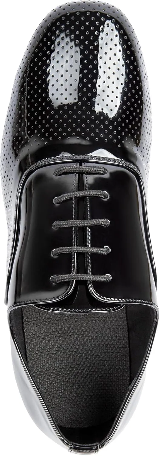 Linodes Breathable Men's Latin Dance Shoes 1 Inch Leather Sole Ballroom Salsa Tango Waltz Character Shoe