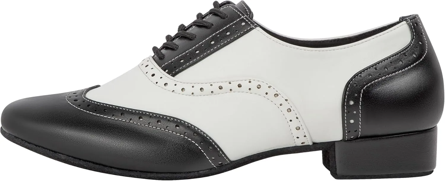 Linodes Men's Latin Dance Shoes 1 Inch Leather Sole Ballroom Salsa Tango Waltz Character Shoe-Colorful