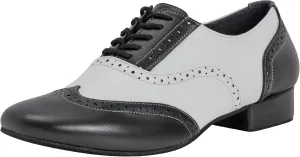 Linodes Men's Latin Dance Shoes 1 Inch Leather Sole Ballroom Salsa Tango Waltz Character Shoe-Colorful