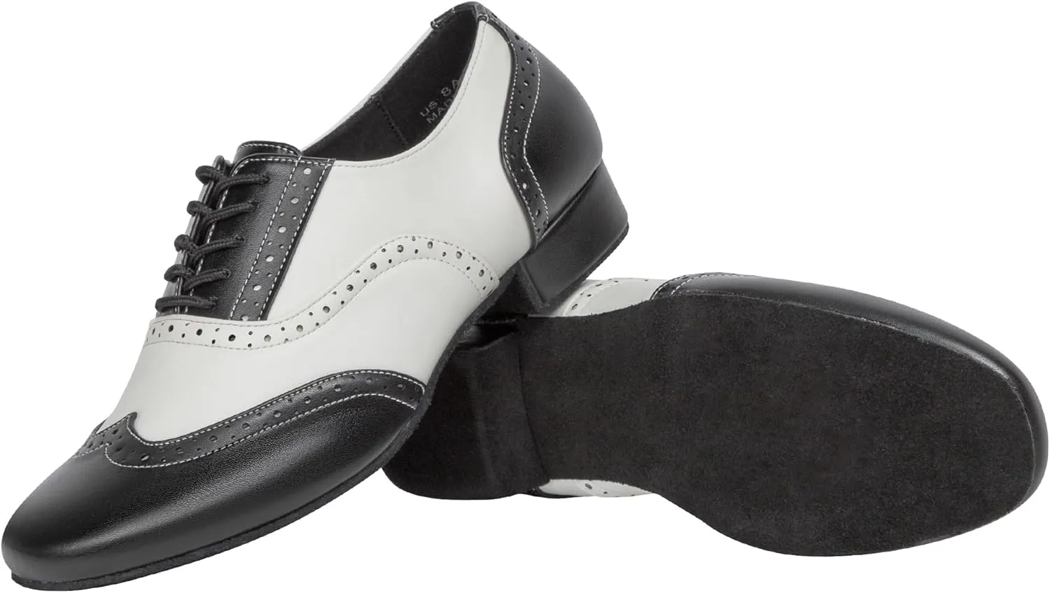Linodes Men's Latin Dance Shoes 1 Inch Leather Sole Ballroom Salsa Tango Waltz Character Shoe-Colorful