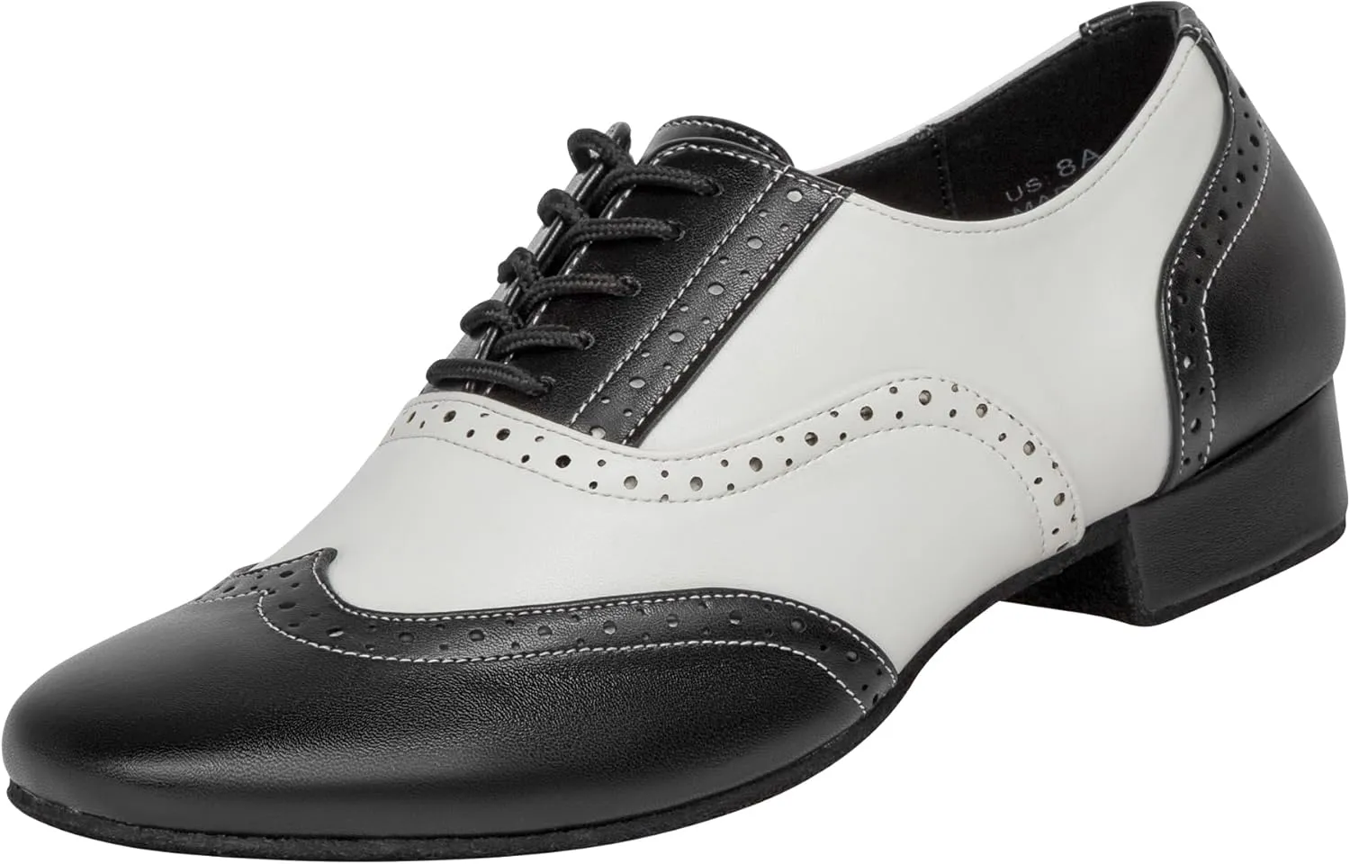 Linodes Men's Latin Dance Shoes 1 Inch Leather Sole Ballroom Salsa Tango Waltz Character Shoe-Colorful
