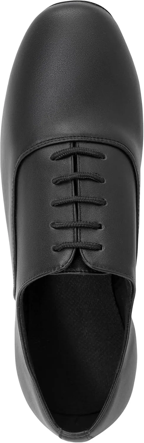 Linodes Men's Latin Dance Shoes 1 Inch Leather Sole Ballroom Salsa Tango Waltz Character Shoe
