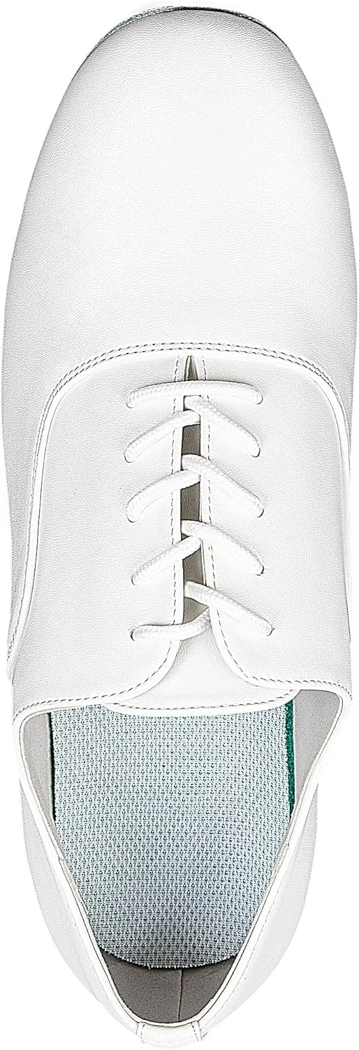 Linodes Men's Latin Dance Shoes 1 Inch Leather Sole Ballroom Salsa Tango Waltz Character Shoe