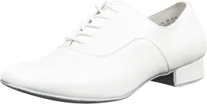 Linodes Men's Latin Dance Shoes 1 Inch Leather Sole Ballroom Salsa Tango Waltz Character Shoe