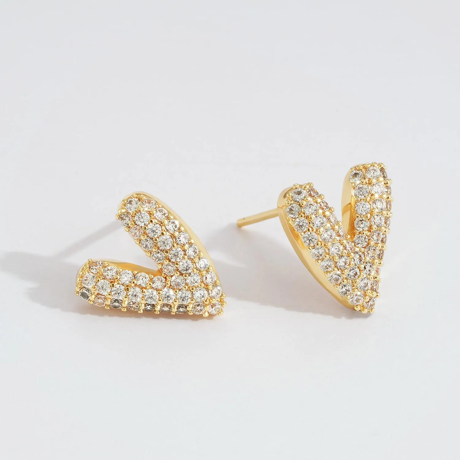 LOYATA Spike Earrings Gold Huggie Hoop Diamond Cubic Zirconia 14K Gold Plated Dainty Small Simple Hypoallergenic Geometric Jewelry Gift for Women