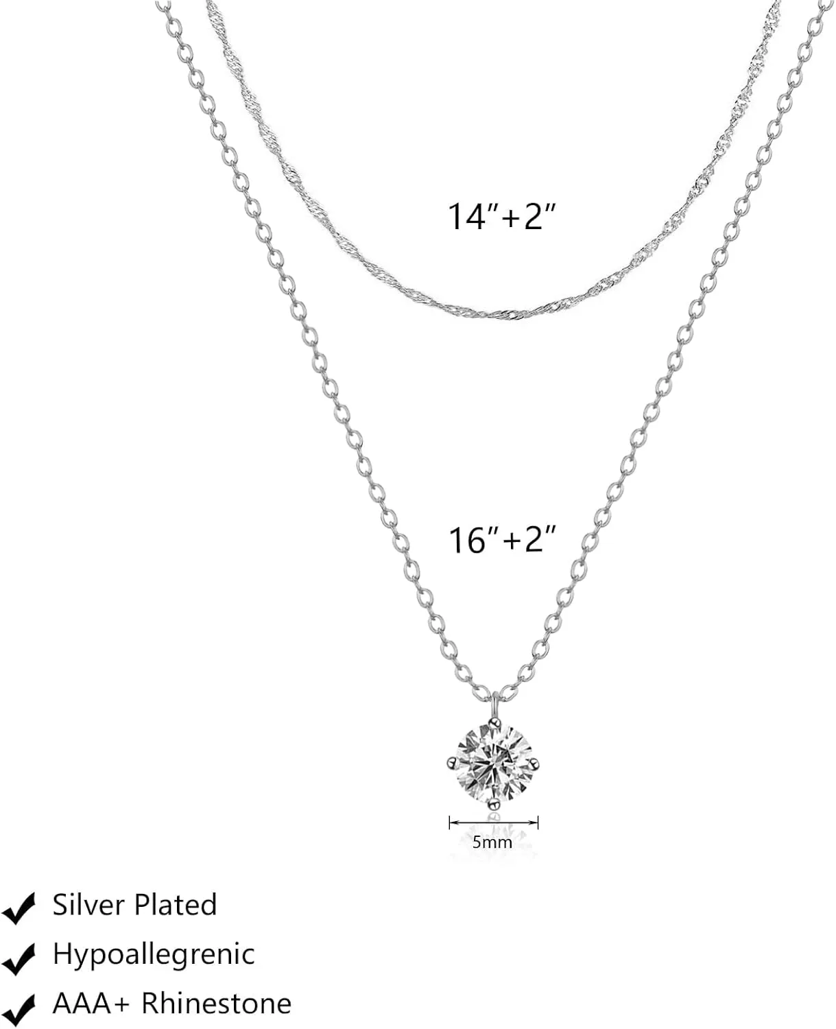 Luxval Diamond Pendant Gold Necklace for WomenDainty 18k Gold Plated Choker Necklaces Simple Gold Jewelry Gifts for Women Girls