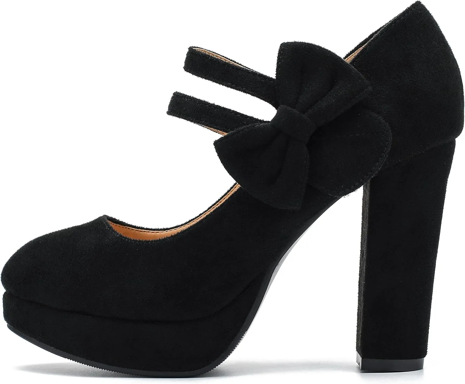 MAIERNISI JESSI Women's Bow Heel Pumps Platform High Heeled Wedding Dress Shoes