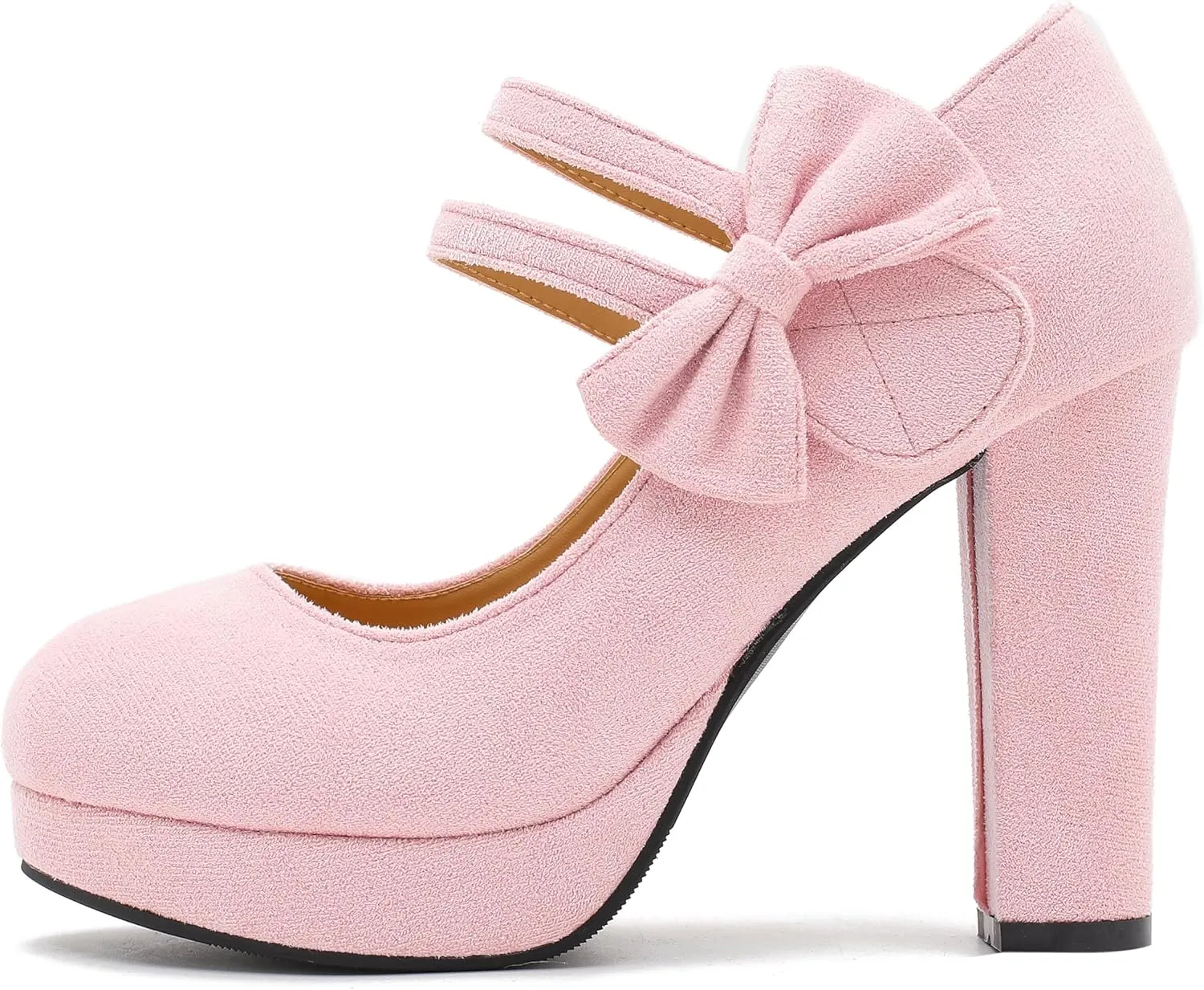 MAIERNISI JESSI Women's Bow Heel Pumps Platform High Heeled Wedding Dress Shoes