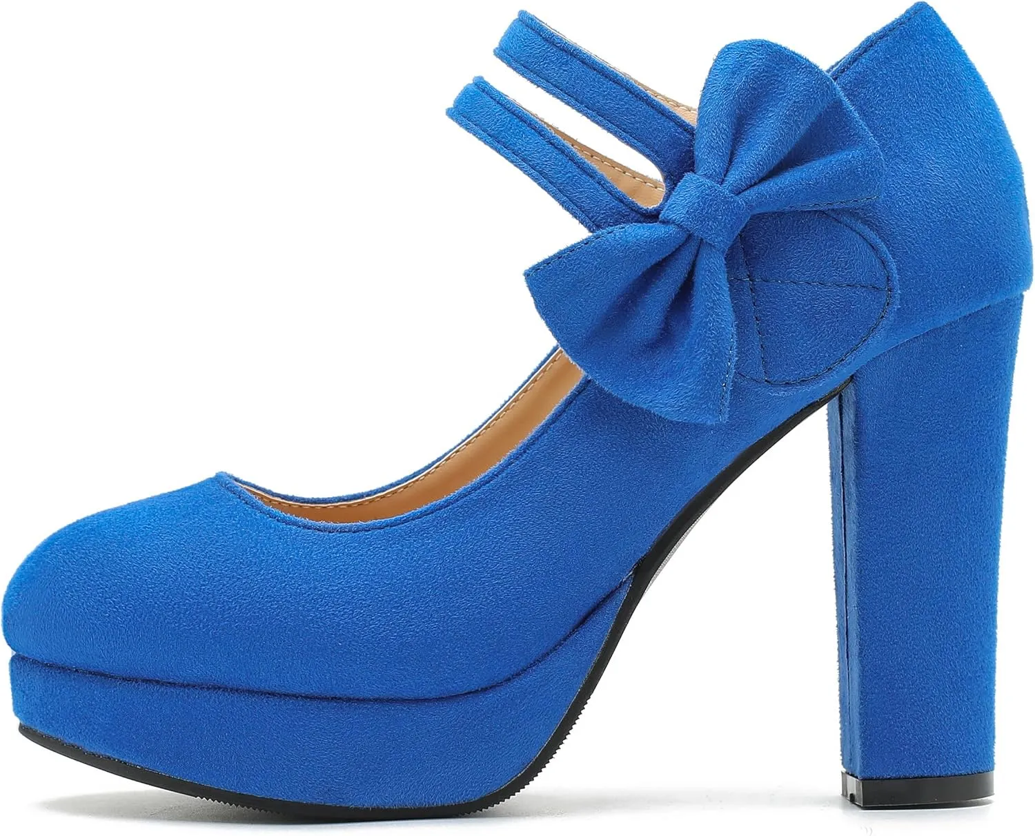 MAIERNISI JESSI Women's Bow Heel Pumps Platform High Heeled Wedding Dress Shoes