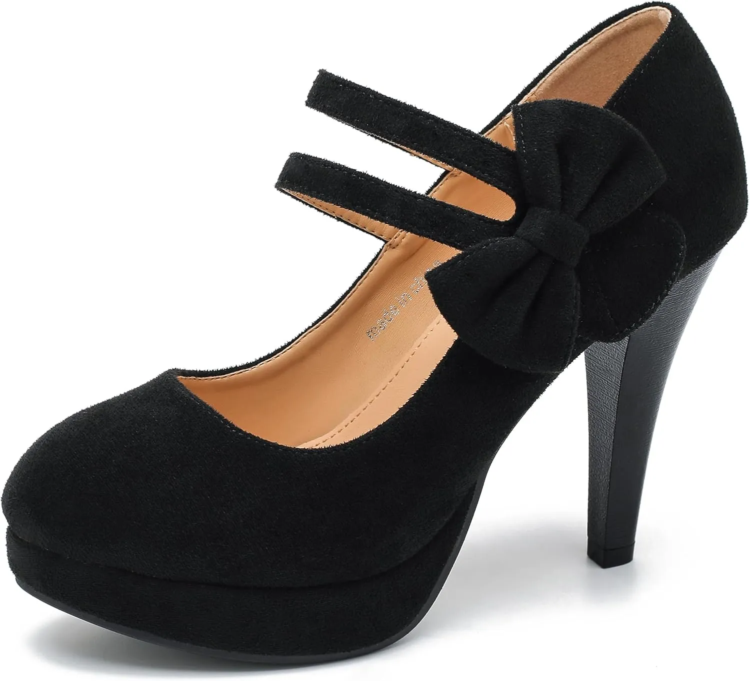 MAIERNISI JESSI Women's Bow Heel Pumps Platform High Heeled Wedding Dress Shoes