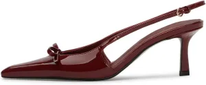 MAVMAX Slingback Heels for Women Kitten Heels with Bow Pointed Close Toe Pumps Dress Party Heeled Sexy Wedding Shoes