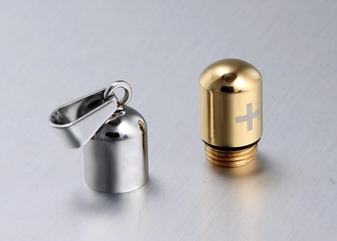 Medical Alert ID Pendant Necklaces for Men Women Stainless Steel Emergency Pill Case Tube Holder Necklaces