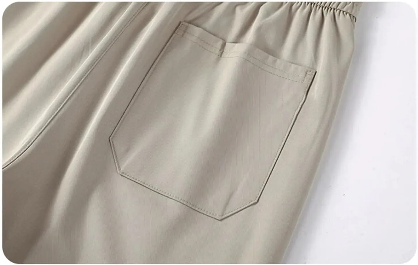 Men's Casual Pants Thin Straight Athletic Trousers Elastic Waist Lightweight Sweatpants
