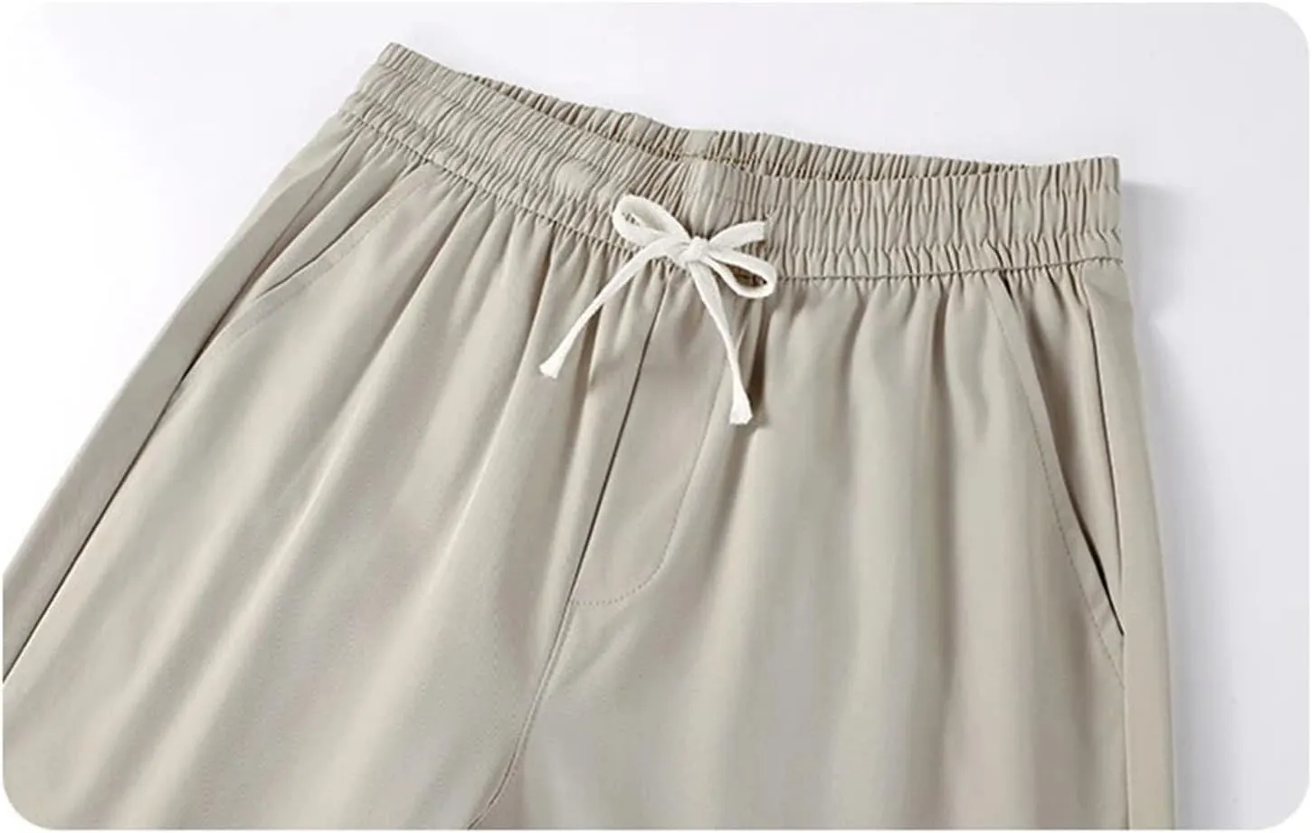 Men's Casual Pants Thin Straight Athletic Trousers Elastic Waist Lightweight Sweatpants