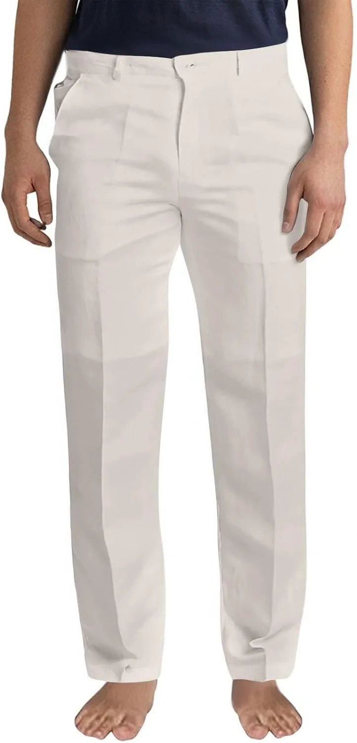 Men's Cotton Linen Pants Casual Lightweight Loose Beach Yoga Trousers Dress Pants