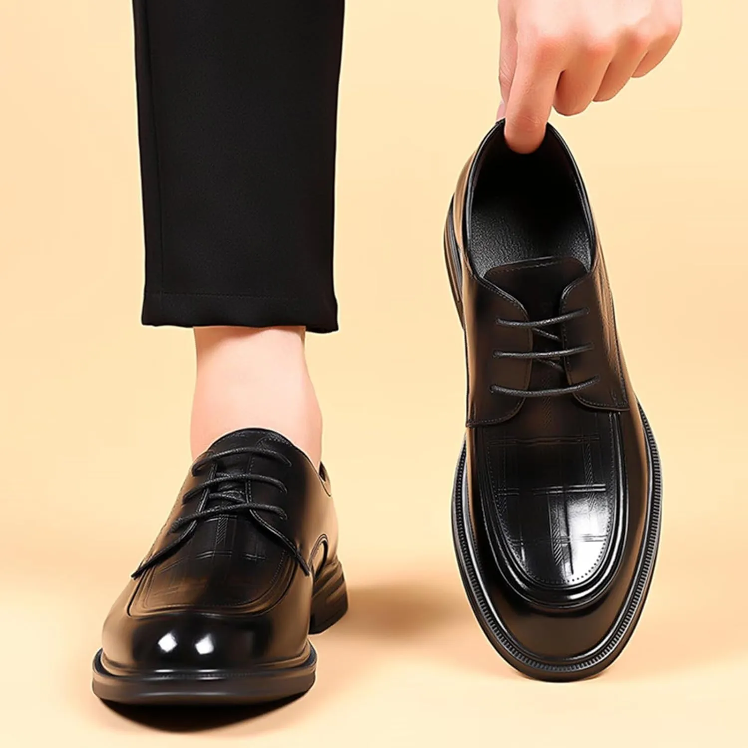 Men's Fashion Dress Oxfords Non Slip Classic Casual Leather Formal Business Shoes
