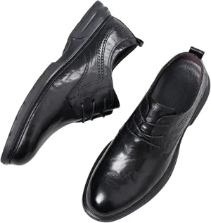 Men's Leather Derby Oxfords Shoes Classic Lace-up Business Wedding Dress Shoes