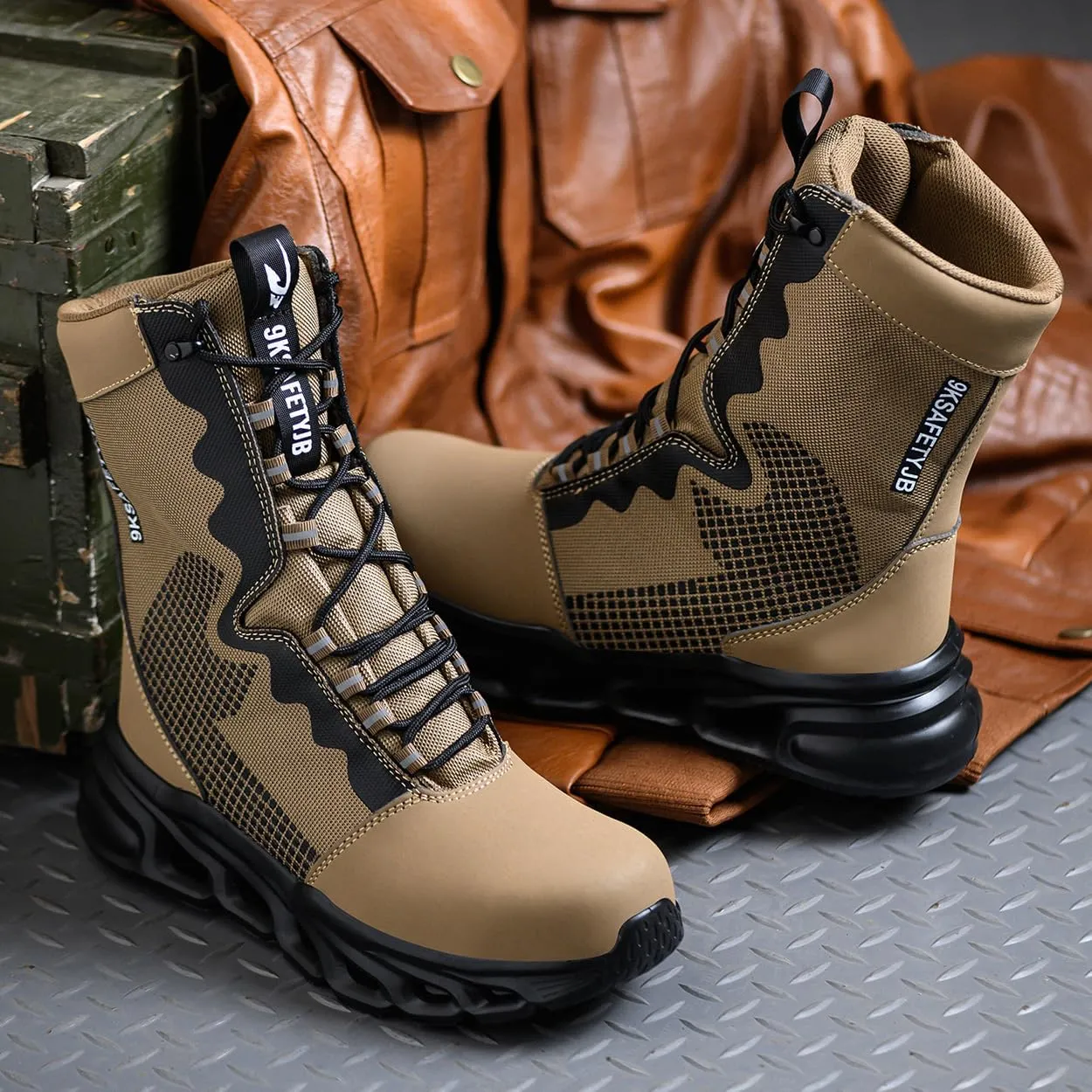 Men's Military Tactical boots Waterproof and dust proof work boots Desert boots Lightweight outdoor hiking boots Motorcycle shoes
