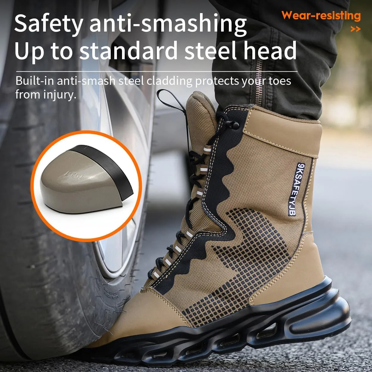 Men's Military Tactical boots Waterproof and dust proof work boots Desert boots Lightweight outdoor hiking boots Motorcycle shoes