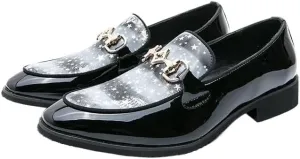 Men's Oxford Shoes Italian Leather Comfort Orthopedic Slip On Pointed Toe Business Non Slip Low Top Block Heel Shoes