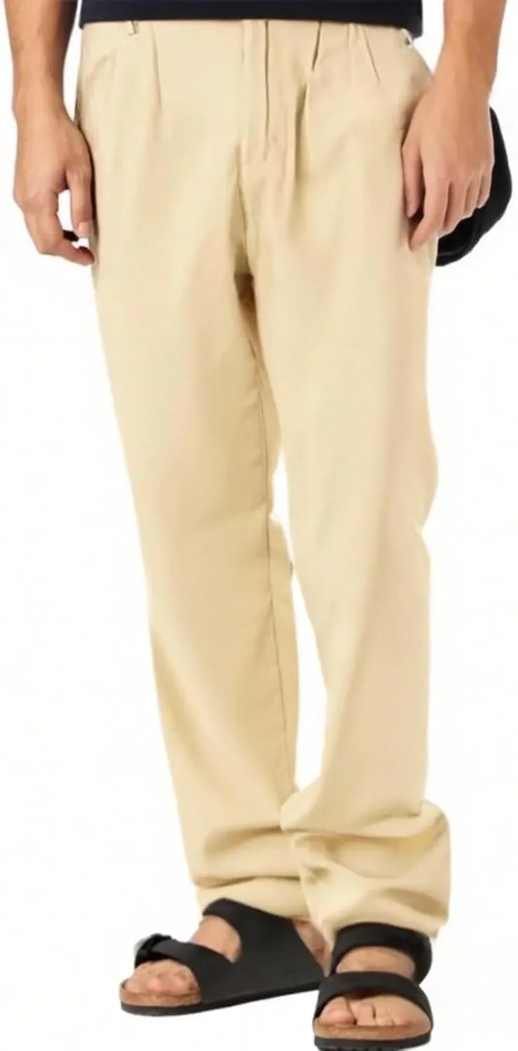 Men's Summer Cotton Linen Pants Casual Lightweight Loose Beach Yoga Trousers