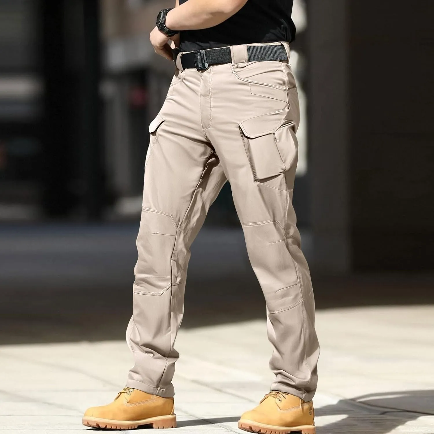 Men's Tactical Cargo Pants Water Resistant Lightweight Hiking Sweatpants Outdoor Work Pants with Pockets