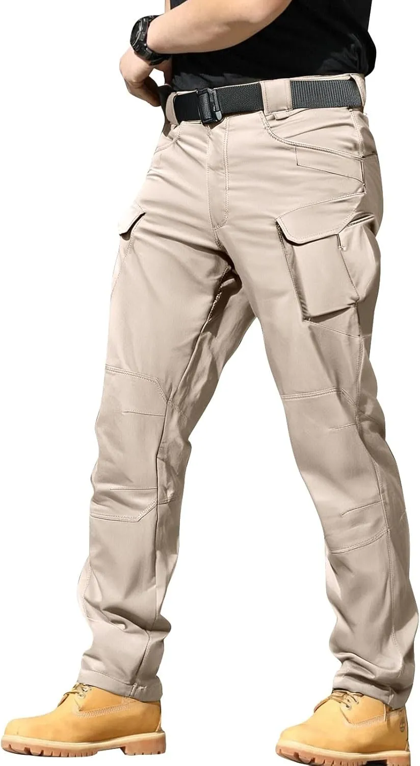 Men's Tactical Cargo Pants Water Resistant Lightweight Hiking Sweatpants Outdoor Work Pants with Pockets