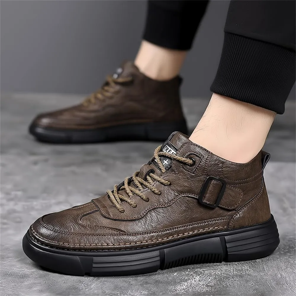 Men's Waterproof Warm Hiking Boots Casual Chukka Boots for Men Motorcycle Retro Casual Dress Boots