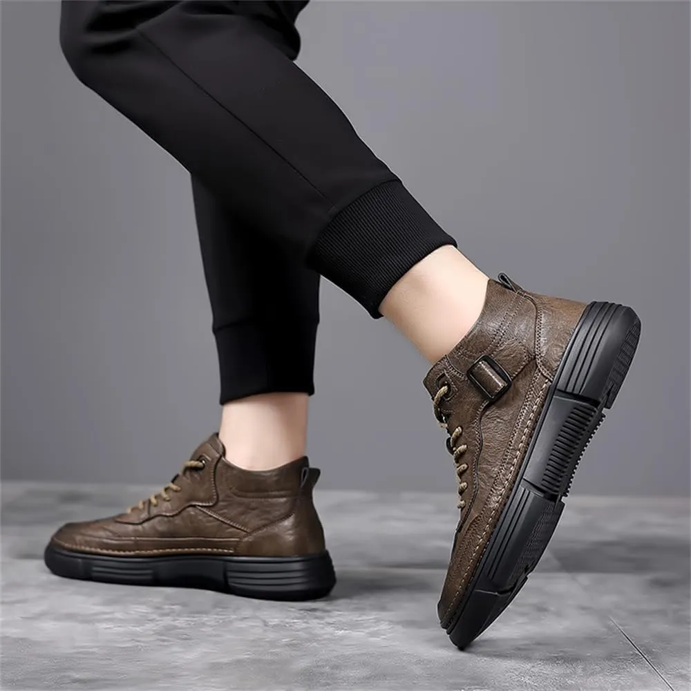 Men's Waterproof Warm Hiking Boots Casual Chukka Boots for Men Motorcycle Retro Casual Dress Boots
