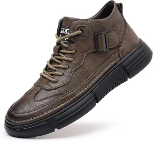 Men's Waterproof Warm Hiking Boots Casual Chukka Boots for Men Motorcycle Retro Casual Dress Boots