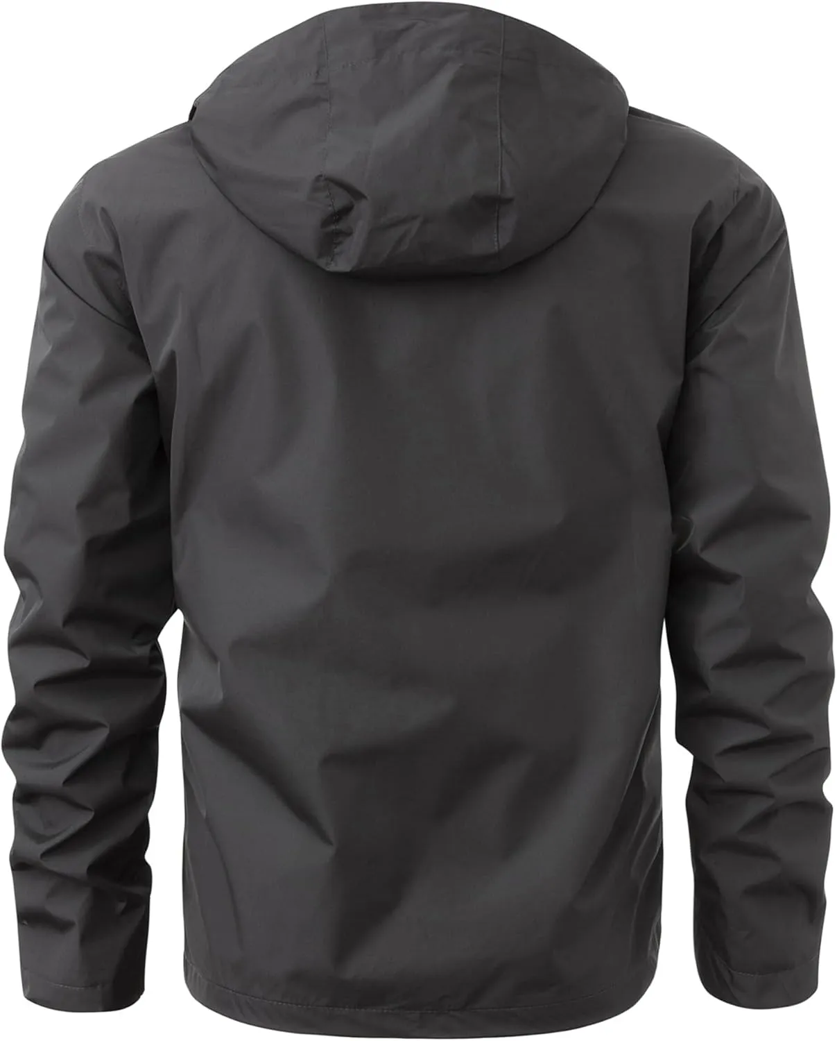 Men's Wind Resistant Front Zip Jackets Hooded Lightweight Packable Windbreaker Coats